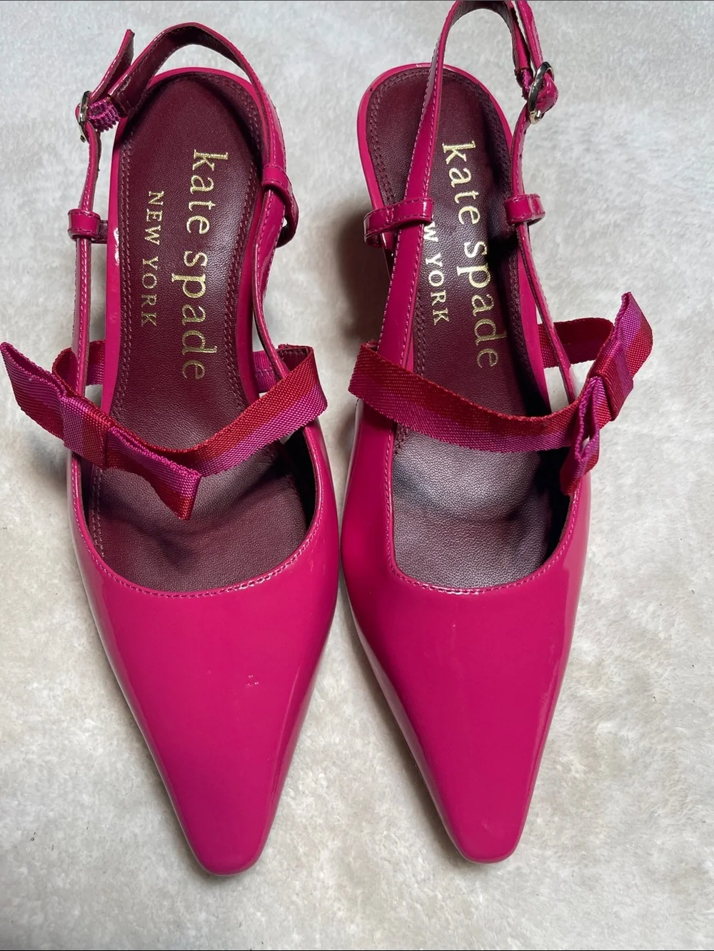 kate Spade Hot Pink Patent Slingback Pumps Size 6.5